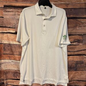 Peter Millar Polo Shirt Large Men’s Summer Comfort White Short Sleeve Brookshire